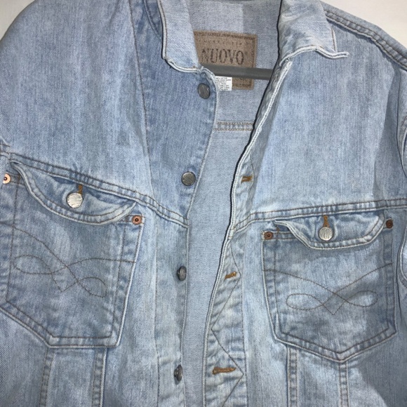 Nuovo Jeanswear Denim Jacket sz L light wash distressed 80s 90s trucker - Picture 10 of 12